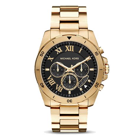 michael kors watch leather link strap black and gold|Michael Kors Watch band extender.